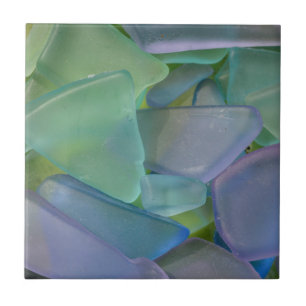 Pile of blue beach glass, Alaska Tile