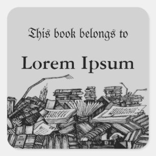 Pile of books - Bookplate Label