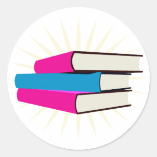 Pile of Books Classic Round Sticker