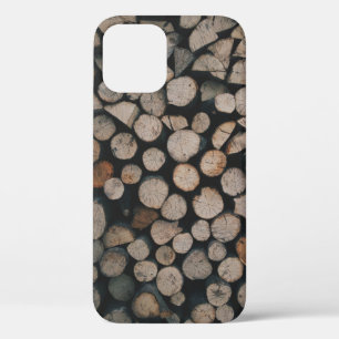 Pile of brown fire woods iPhone 12 case