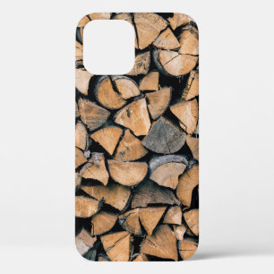 Pile of brown firewood iPhone 12 case