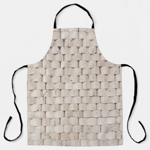 Pile of brown wooden planks apron