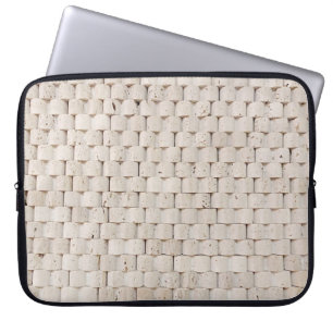 Pile of brown wooden planks laptop sleeve