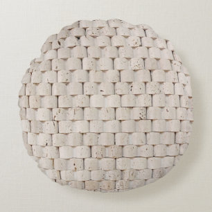 Pile of brown wooden planks round cushion