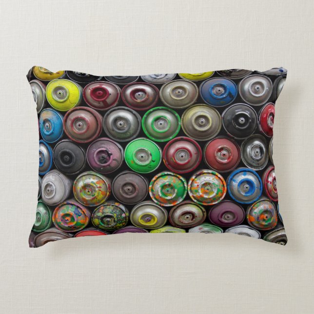 Pile of butane can decorative cushion (Front)