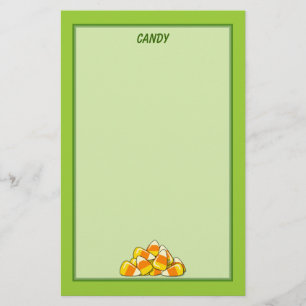 Pile of Candy Corn Halloween Template Stationery