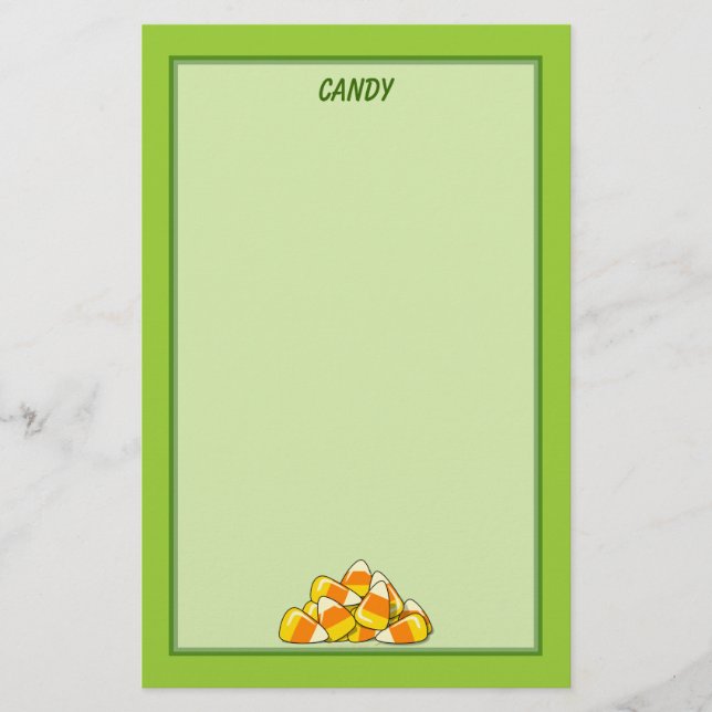 Pile of Candy Corn Halloween Template Stationery (Front)