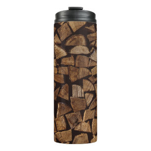 Pile of firewoods thermal tumbler