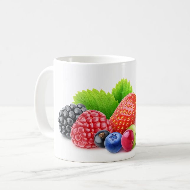 Pile of fresh berries coffee mug (Front Left)