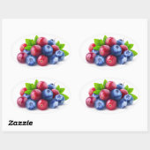 Pile of fresh berries oval sticker (Sheet)
