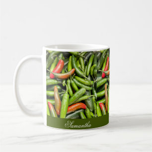 Pile Of Green Spicy Peppers Coffee Mug