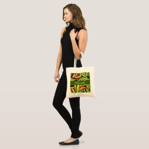 Pile Of Green Spicy Peppers Tote Bag
