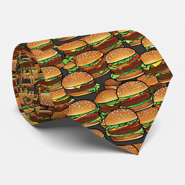 Pile of Hamburgers Neck Tie (Rolled)