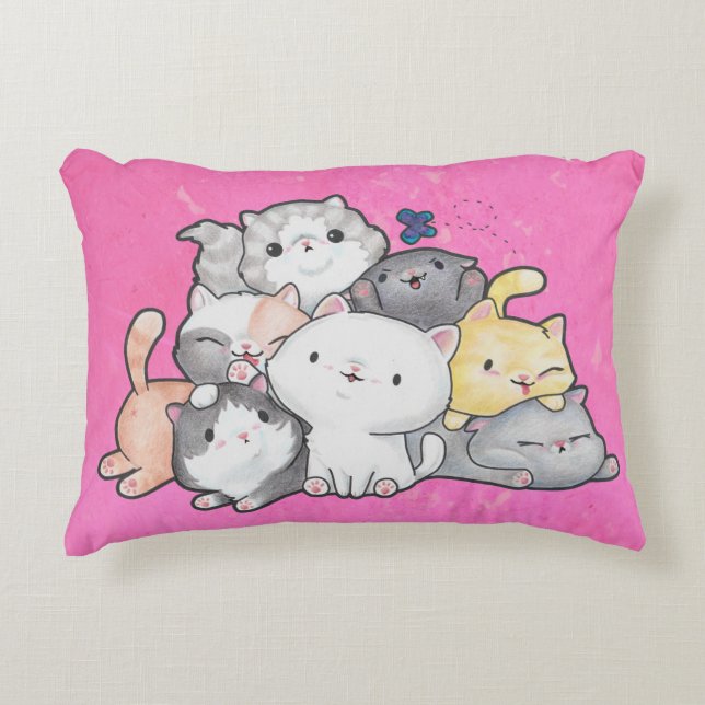 Pile of Kittens Decorative Cushion (Front)