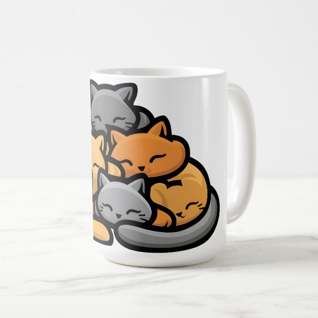 Pile Of Kitty Cats Funny Cute Cat Lover Coffee Mug (Front Right)