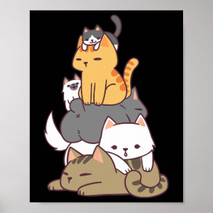 Pile Of Kitty Cats Funny Cute Cat Lover Gift T Shi Poster