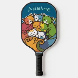Pile Of Kitty Cats Funny Cute Cat Lover  Pickleball Paddle