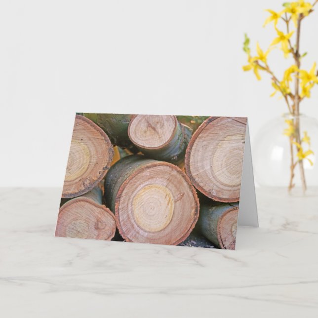 Pile of logs card (Yellow Flower)