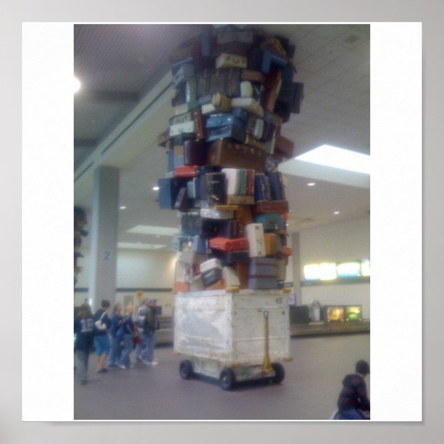 Pile of Luggage At Sacramento Airport California Poster (Front)