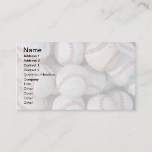 pile of many baseballs business card
