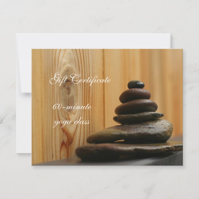 Pile of Meditation Stones Gift Certificate (Front)