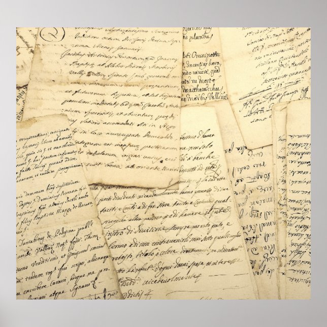 Pile of Old Vintage Manuscripts Poster (Front)