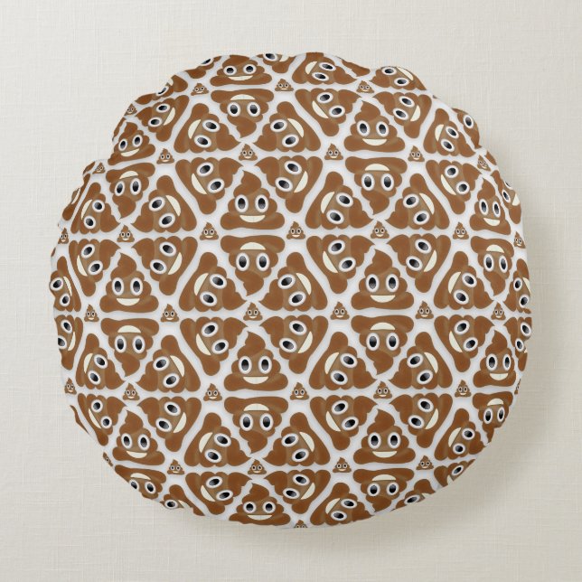 Pile Of Poo Emoji Round Cushion (Front)