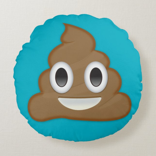 Pile Of Poo Emoji Round Cushion (Front)