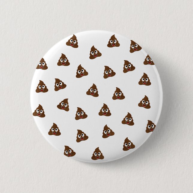 Pile of Poo emoji smiling poops 6 Cm Round Badge (Front)