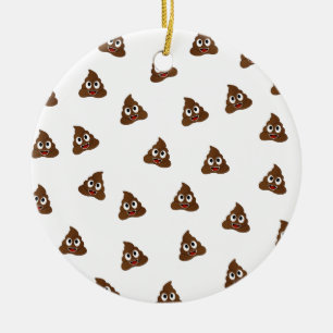 Pile of Poo emoji smiling poops Ceramic Ornament