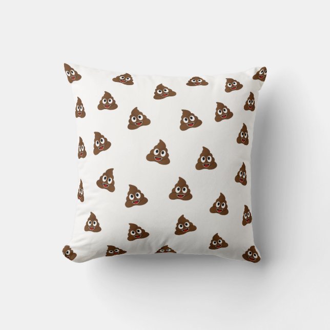 Pile of Poo emoji smiling poops Cushion (Front)
