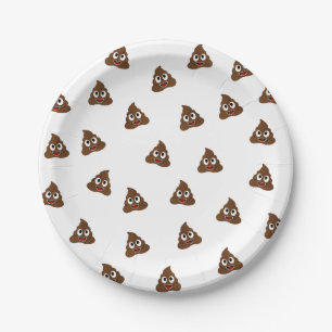 Pile of Poo emoji smiling poops Paper Plate