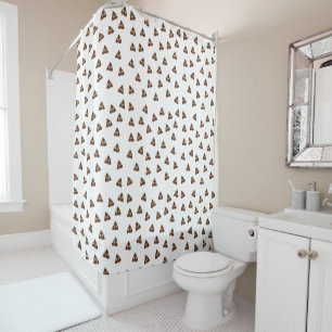 Pile of Poo emoji smiling poops Shower Curtain