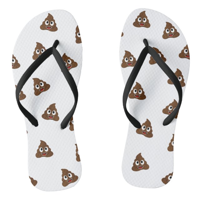 Pile of Poo emoji smiling poops Thongs (Footbed)