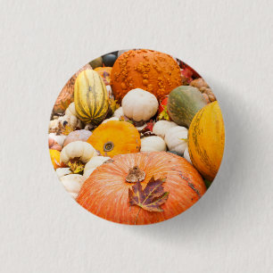 Pile Of Pumpkins And Squash 3 Cm Round Badge