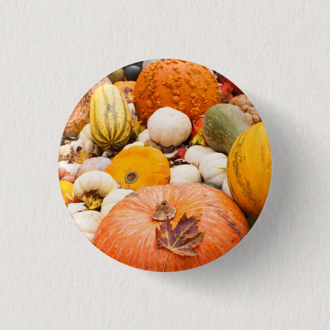 Pile Of Pumpkins And Squash 3 Cm Round Badge (Front)