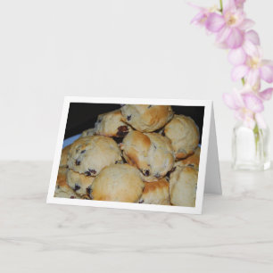Pile of Raisin Scones on Plate Card