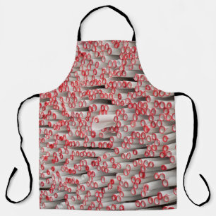 Pile of rolled papers apron
