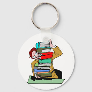 Pile Of Schoolbooks Key Ring