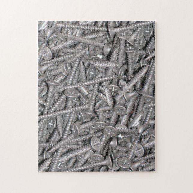 Pile of Silver Coloured Drywall Screws Jigsaw Puzzle (Vertical)
