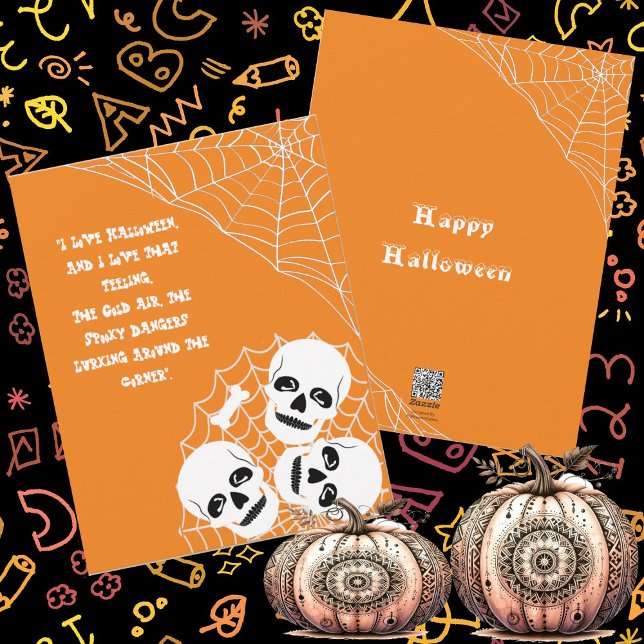 Pile of Skeletons Lurking Halloween Night Spooky   Holiday Card (Pile of Skeletons Lurking Halloween Night Spooky Holiday Card)