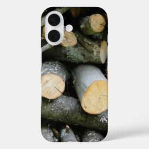 Pile of Stacked Cut Firewood iPhone 16 Case