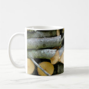 Pile of Stacked Cut Firewood Coffee Mug