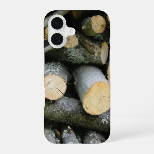 Pile of Stacked Cut Firewood iPhone 16 Case