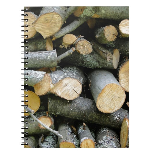 Pile of Stacked Cut Firewood Notebook (Front)