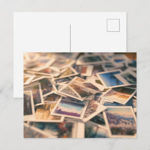 Pile of Vintage Photographs Postcard