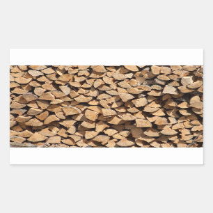 Pile Of Wood Rectangular Sticker