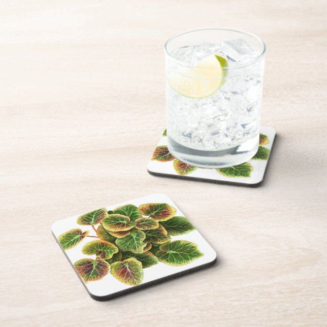 pilea leaf plastic coaster (Right Side)