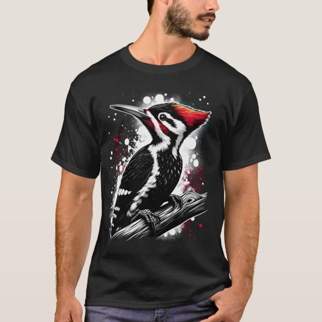 Pileated Woodpecker Bird Lover Watcher Birding T-Shirt (Front)