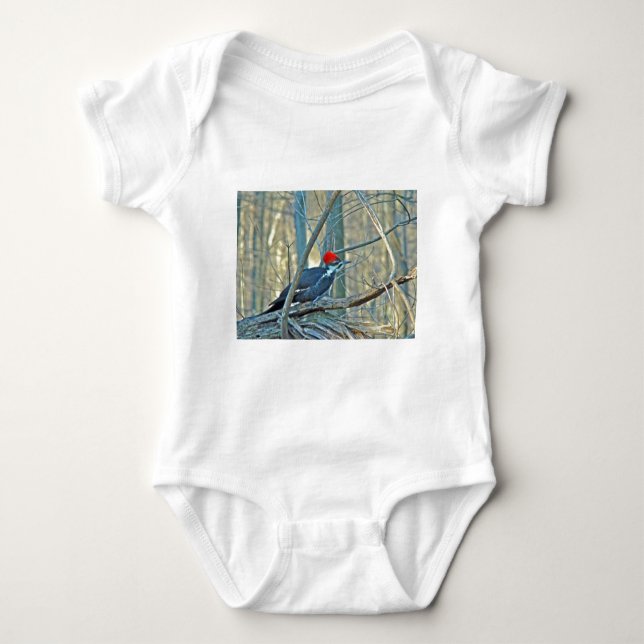Pileated Woodpecker Coordinated Items Baby Bodysuit (Front)